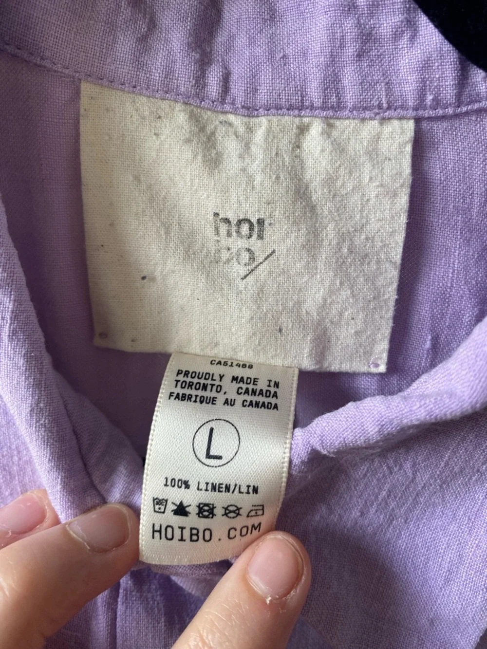 Hoi bo linen sunshade lilac size L - Picture 3 of 5